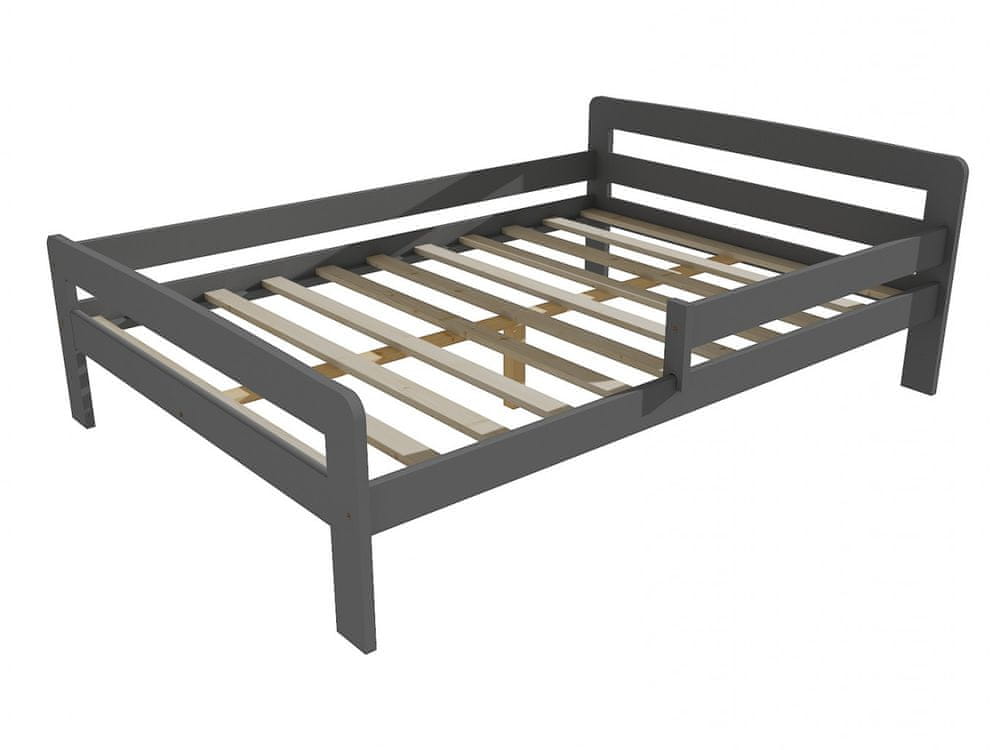 eoshop Detská posteľ so zábranou VMK008C KIDS (Rozmer: 120 x 200 cm, Farba dreva: farba sivá)